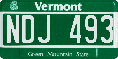 VT license plate NDJ493