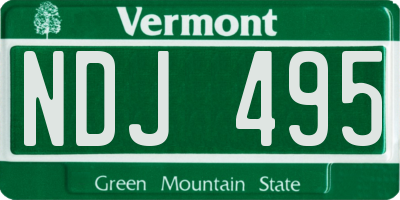 VT license plate NDJ495