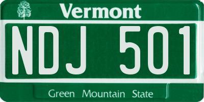 VT license plate NDJ501