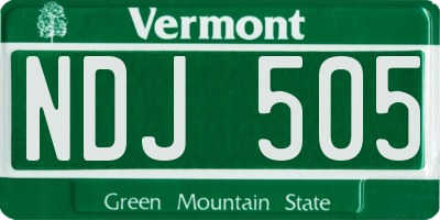 VT license plate NDJ505