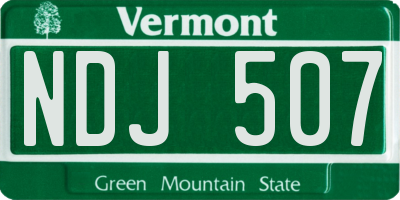 VT license plate NDJ507