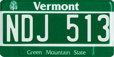VT license plate NDJ513