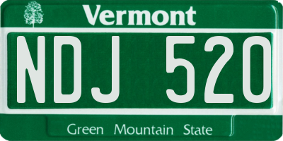 VT license plate NDJ520