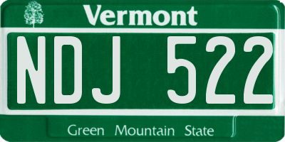 VT license plate NDJ522