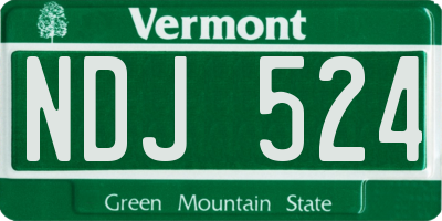 VT license plate NDJ524