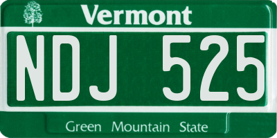 VT license plate NDJ525