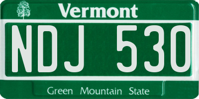 VT license plate NDJ530