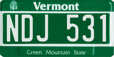 VT license plate NDJ531