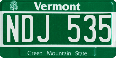 VT license plate NDJ535