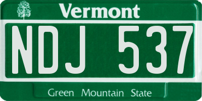 VT license plate NDJ537