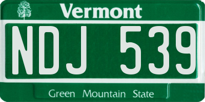 VT license plate NDJ539