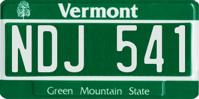 VT license plate NDJ541