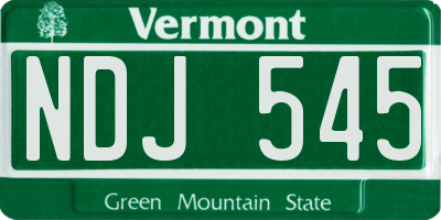 VT license plate NDJ545