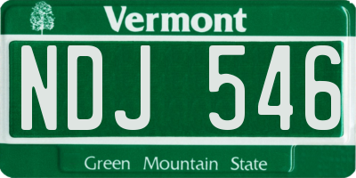 VT license plate NDJ546