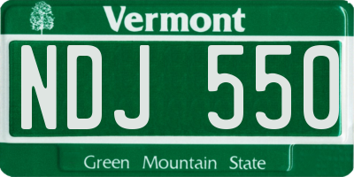 VT license plate NDJ550