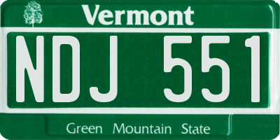 VT license plate NDJ551