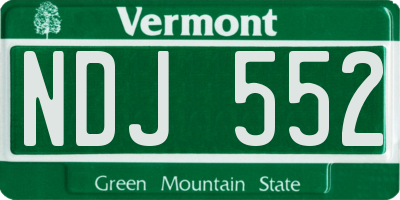 VT license plate NDJ552