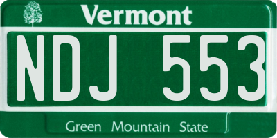 VT license plate NDJ553