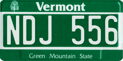 VT license plate NDJ556
