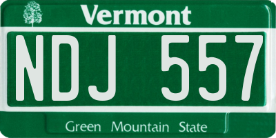 VT license plate NDJ557