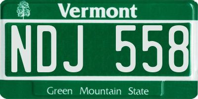 VT license plate NDJ558
