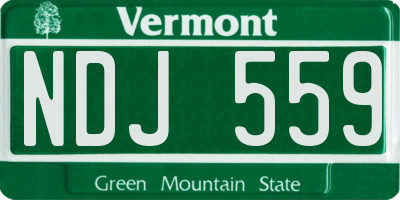 VT license plate NDJ559