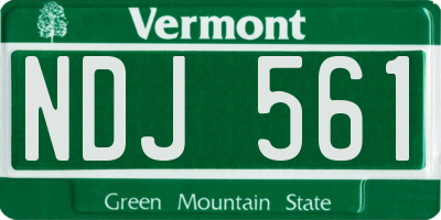 VT license plate NDJ561