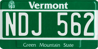 VT license plate NDJ562