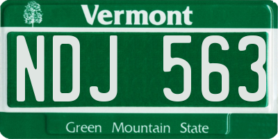 VT license plate NDJ563