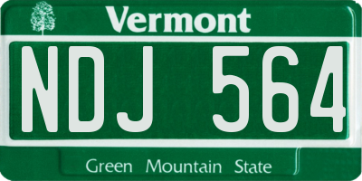 VT license plate NDJ564