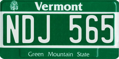 VT license plate NDJ565