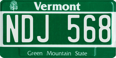 VT license plate NDJ568