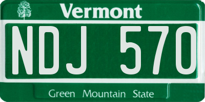 VT license plate NDJ570