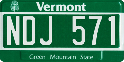 VT license plate NDJ571