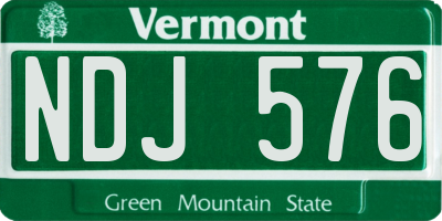 VT license plate NDJ576