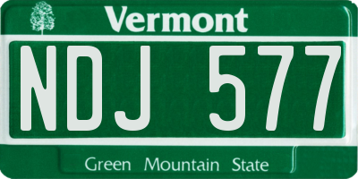 VT license plate NDJ577