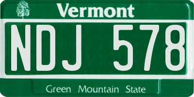 VT license plate NDJ578