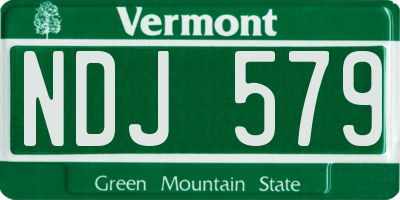 VT license plate NDJ579