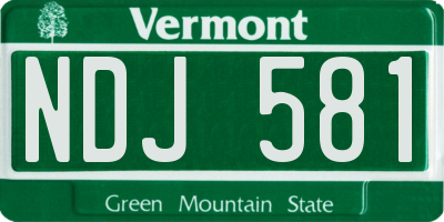 VT license plate NDJ581