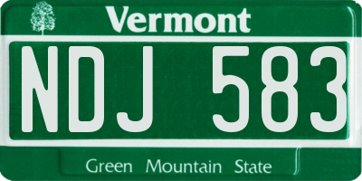 VT license plate NDJ583