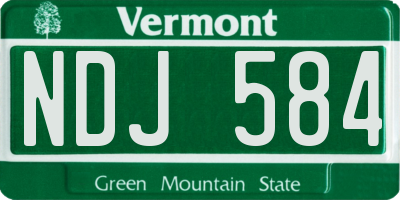 VT license plate NDJ584