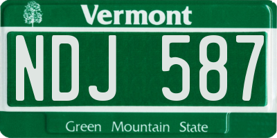 VT license plate NDJ587