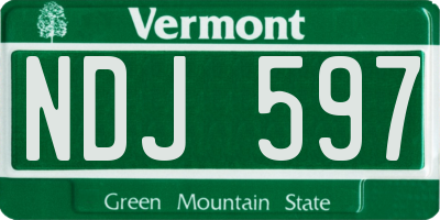 VT license plate NDJ597