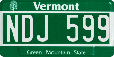 VT license plate NDJ599