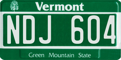 VT license plate NDJ604