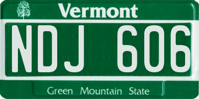 VT license plate NDJ606