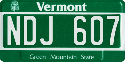 VT license plate NDJ607