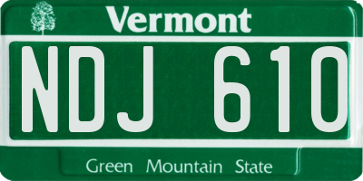 VT license plate NDJ610