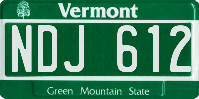 VT license plate NDJ612