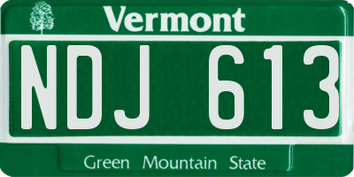 VT license plate NDJ613